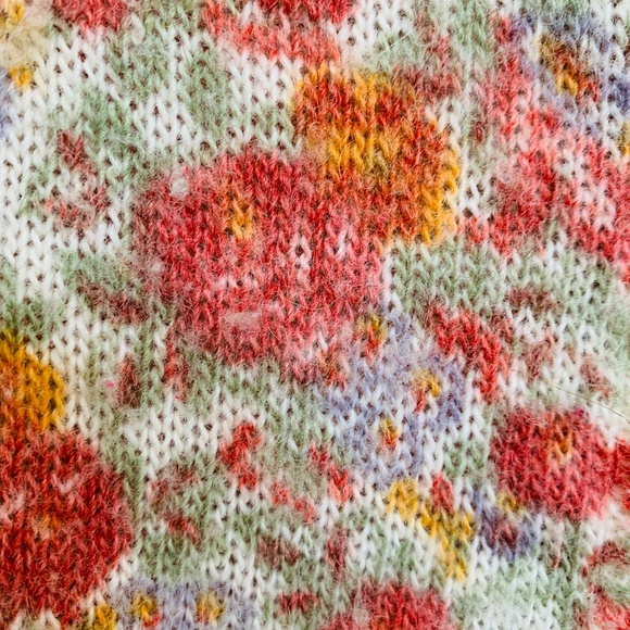 L.O.G.G. by H & M Wool Blend Floral Cardigan Button Up Sweater Size Medium - Picture 4 of 8